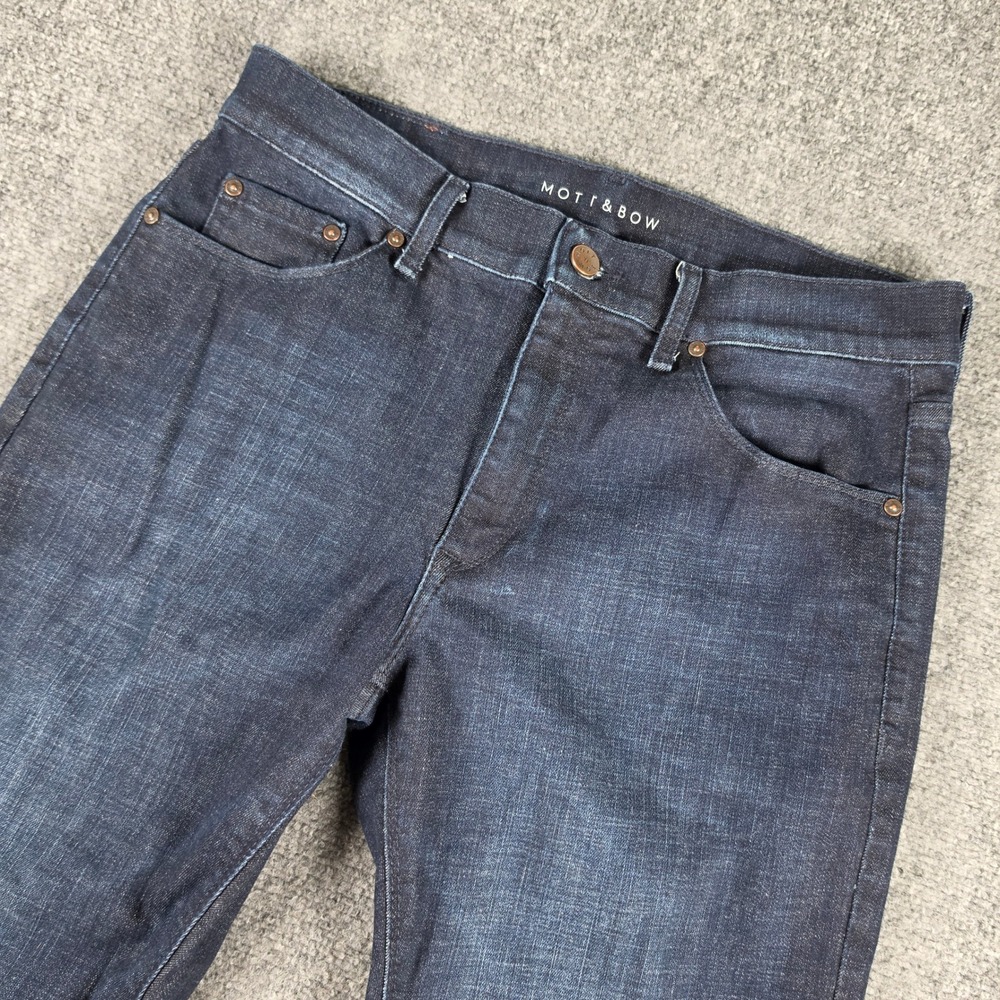 Mott & Bow Crosby Slim Fit Jeans Mens 33x32 Dark Indigo Stretch Denim